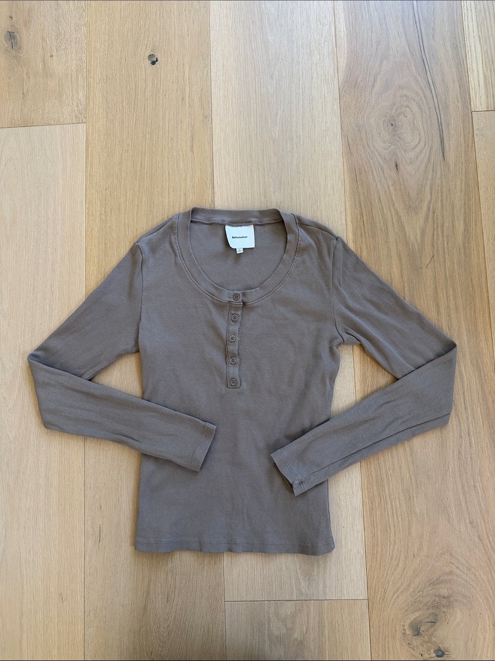 Reformation Jayden Long Sleeve Henley Tee